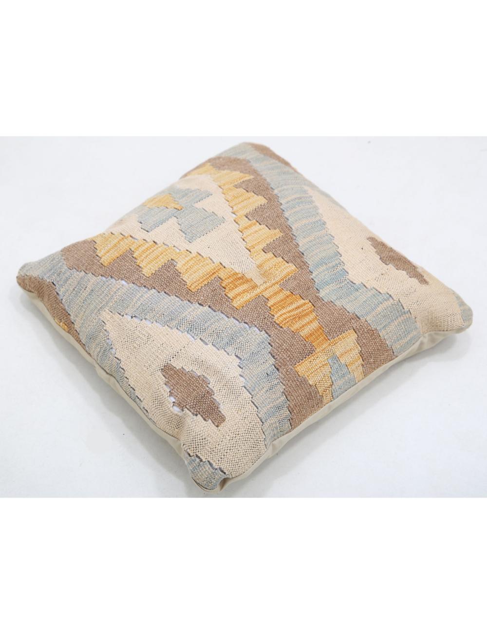 Hand Woven Tribal Multi Color Geometric Wool Pillow - 1'5'' x 1'5'' Arteverk Arteverk Rugs
