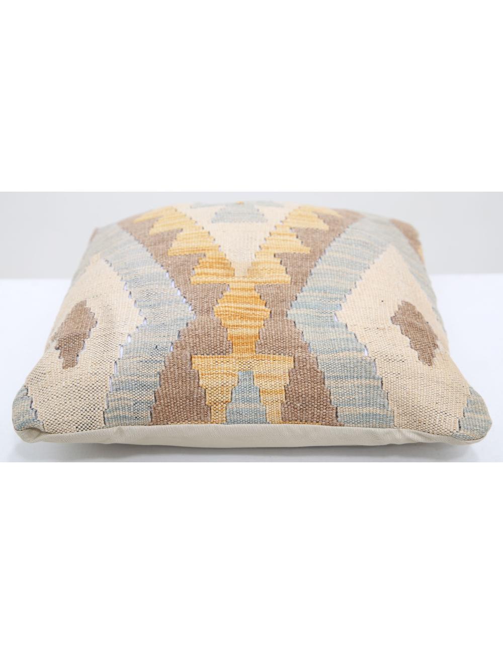 Hand Woven Tribal Multi Color Geometric Wool Pillow - 1'5'' x 1'5'' Arteverk Arteverk Rugs