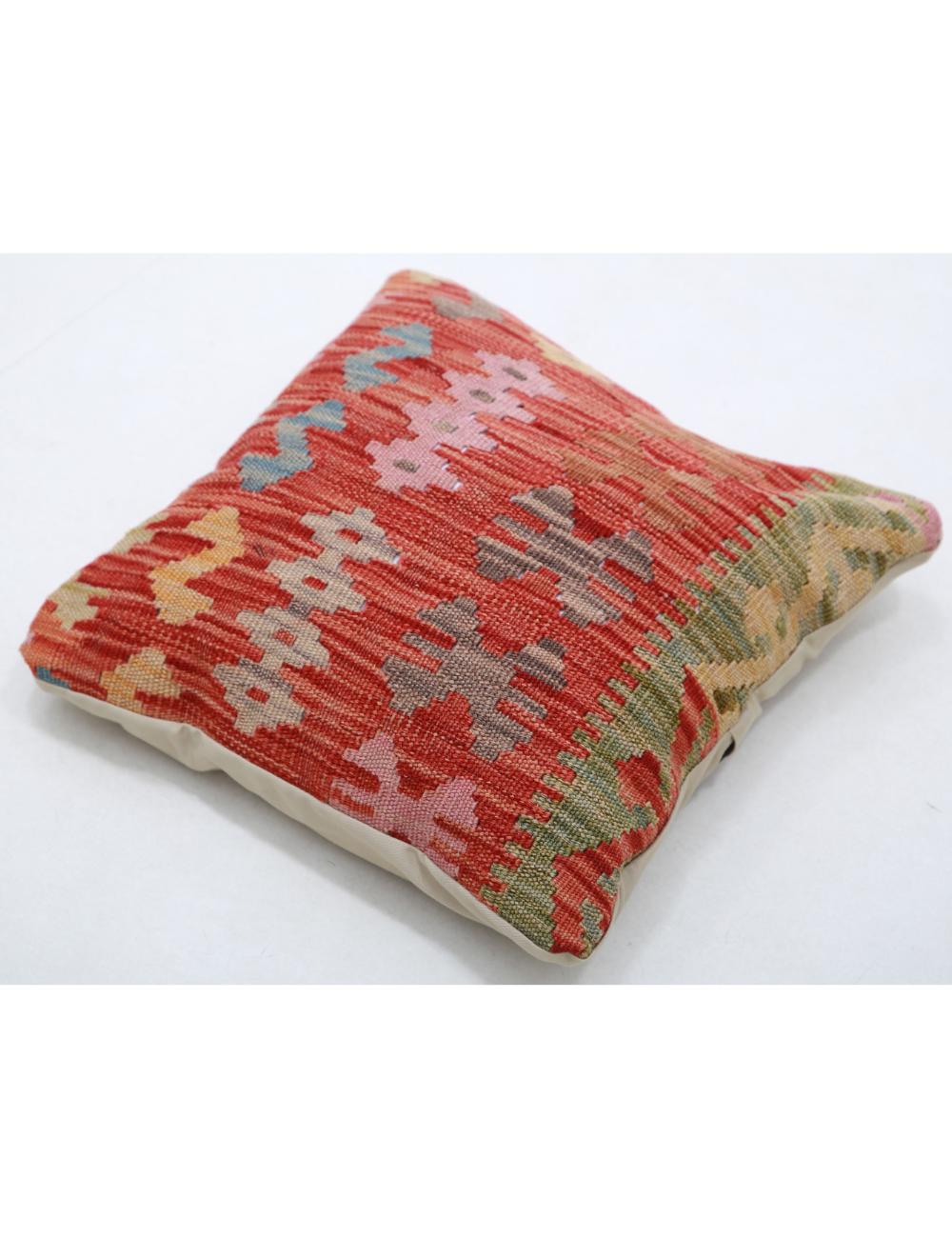 Hand Woven Tribal Multi Color Geometric Wool Pillow - 1'5'' x 1'5'' Arteverk Arteverk Rugs