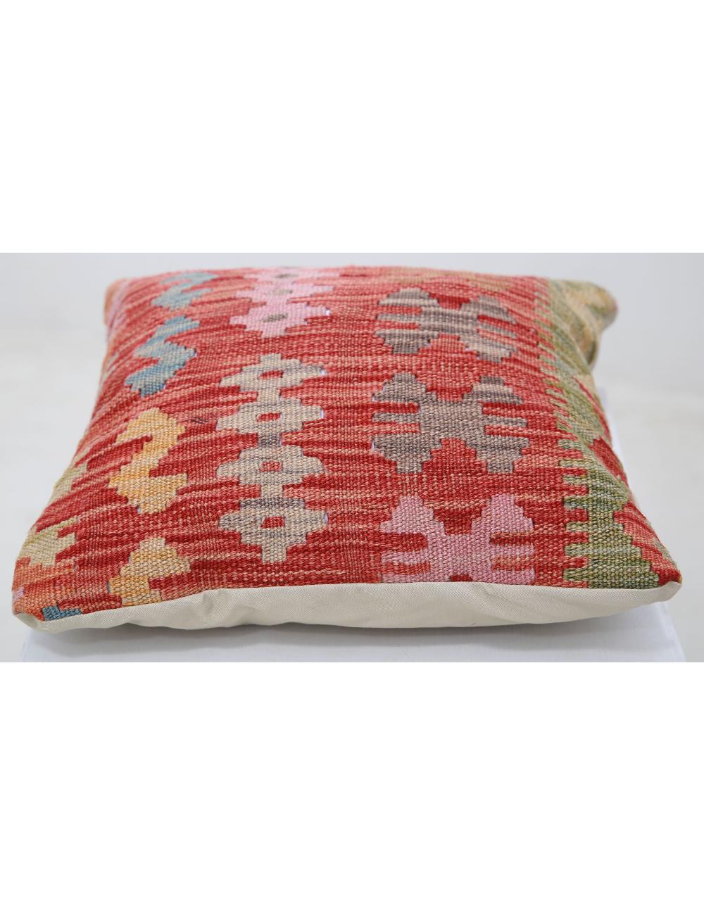 Hand Woven Tribal Multi Color Geometric Wool Pillow - 1'5'' x 1'5'' Arteverk Arteverk Rugs