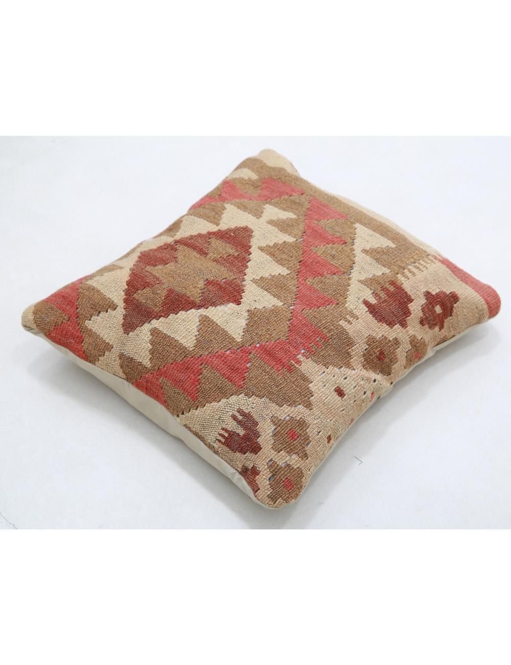 Hand Woven Tribal Multi Color Geometric Wool Pillow - 1'5'' x 1'5'' Arteverk Arteverk Rugs