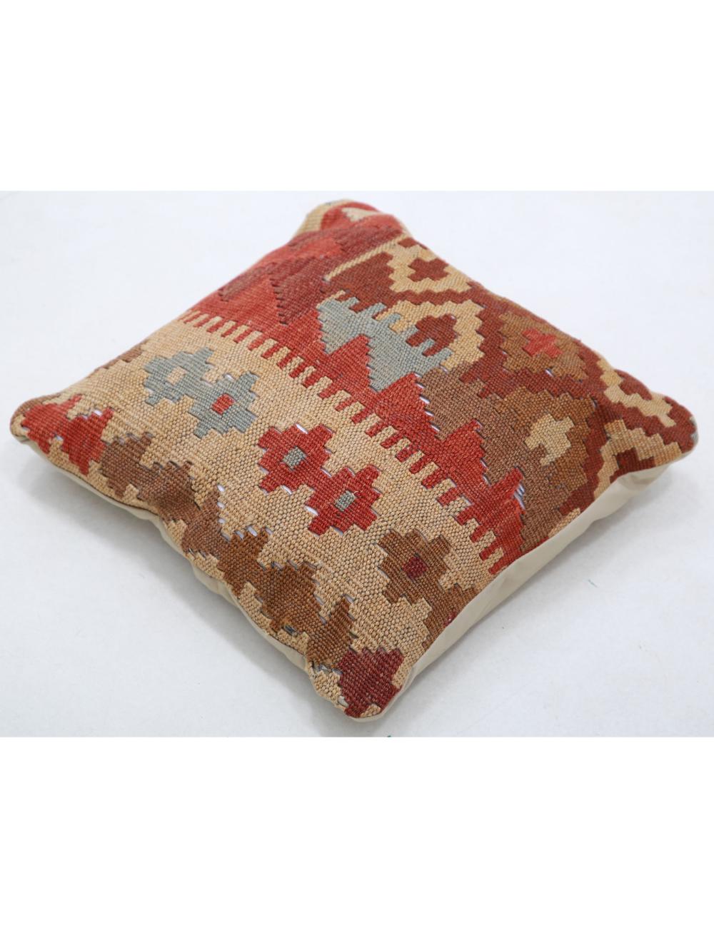 Hand Woven Tribal Multi Color Geometric Wool Pillow - 1'5'' x 1'5'' Arteverk Arteverk Rugs