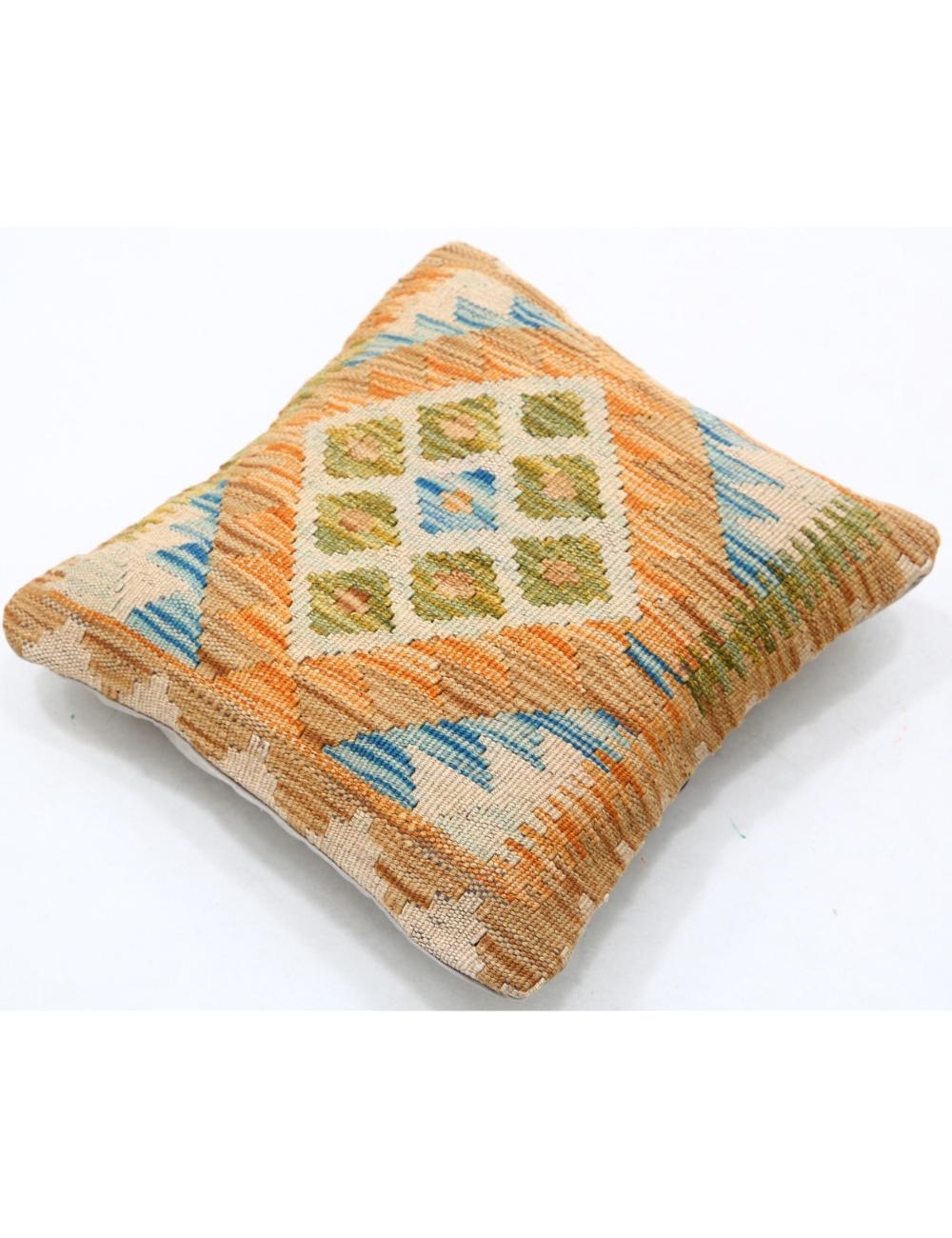 Hand Woven Tribal Multi Color Geometric Wool Pillow - 1'5'' x 1'5'' Arteverk Arteverk Rugs