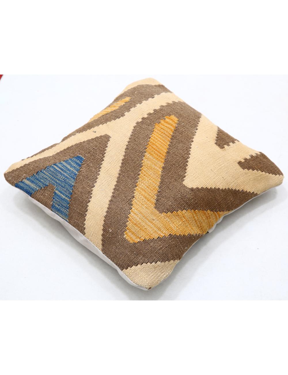 Hand Woven Tribal Multi Color Geometric Wool Pillow - 1'5'' x 1'5'' Arteverk Arteverk Rugs