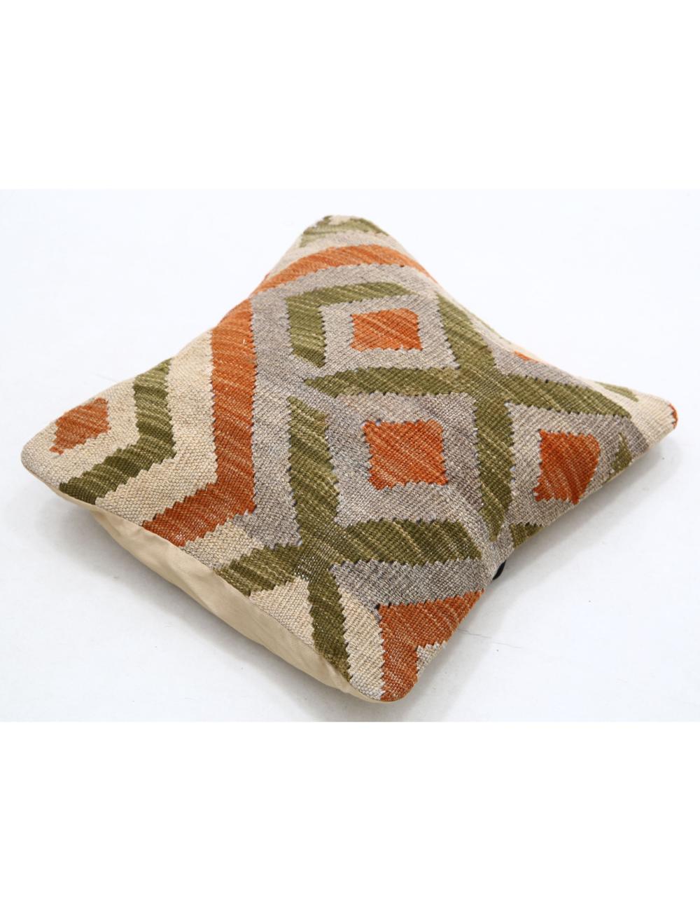 Hand Woven Tribal Multi Color Geometric Wool Pillow - 1'5'' x 1'5'' Arteverk Arteverk Rugs