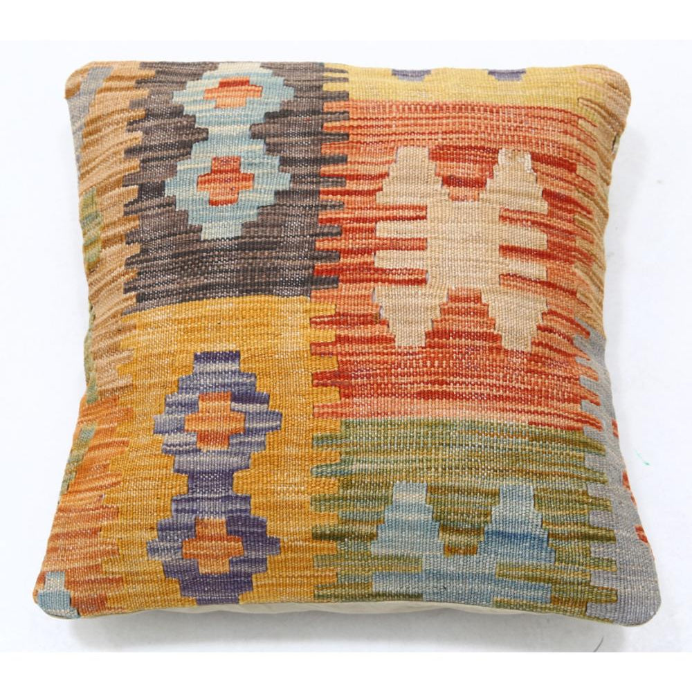 Hand Woven Tribal  Wool Pillow - 1'5'' x 1'5''