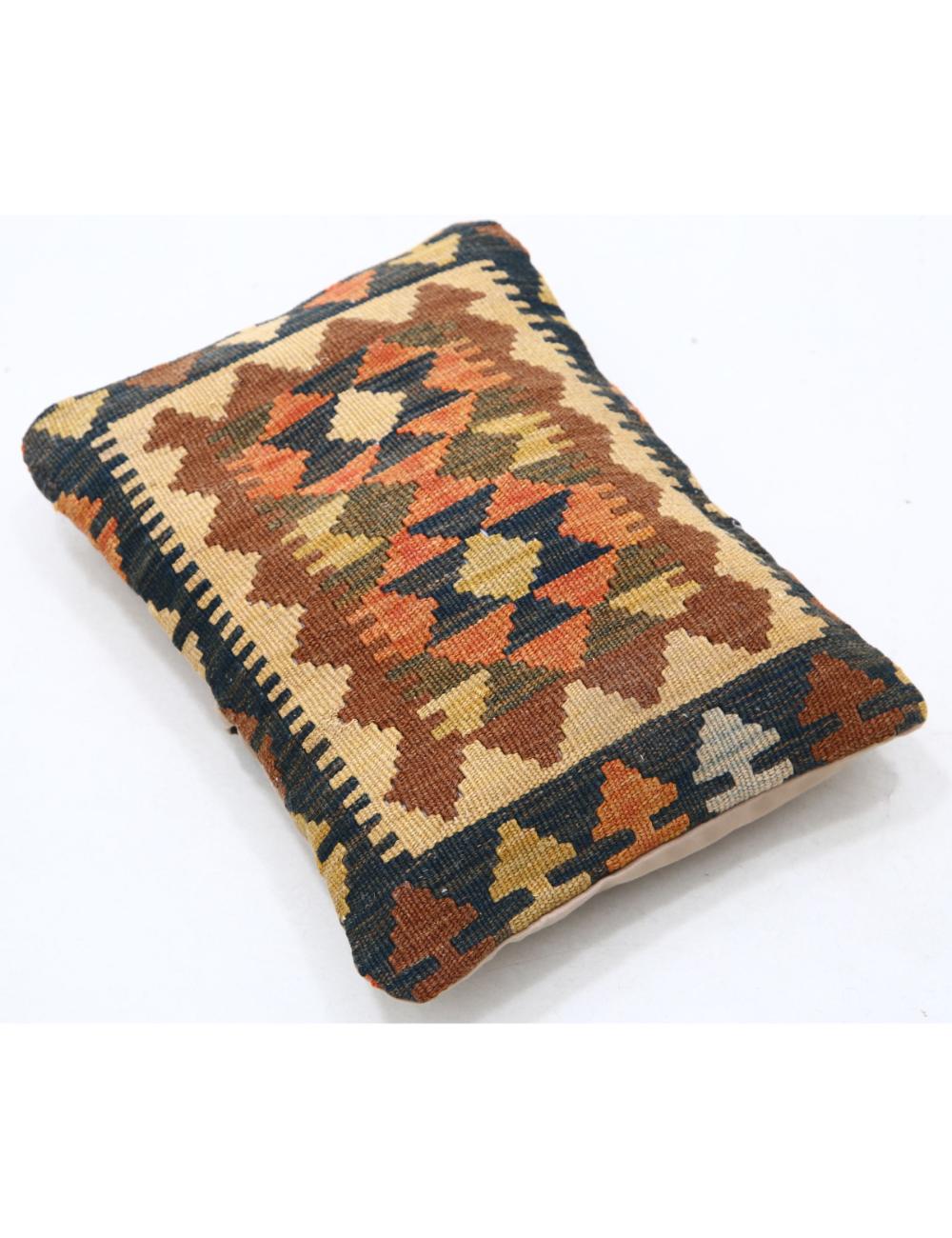 Hand Woven Tribal Multi Color Geometric Wool Pillow - 1'0'' x 1'5'' Arteverk Arteverk Rugs