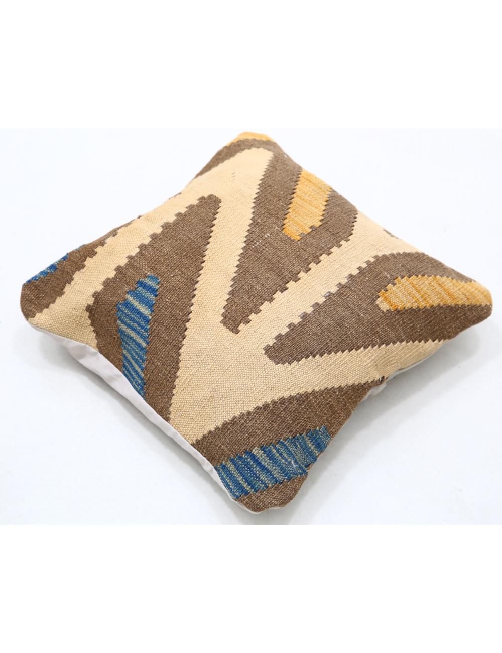 Hand Woven Tribal Multi Color Geometric Wool Pillow - 1'5'' x 1'5'' Arteverk Arteverk Rugs