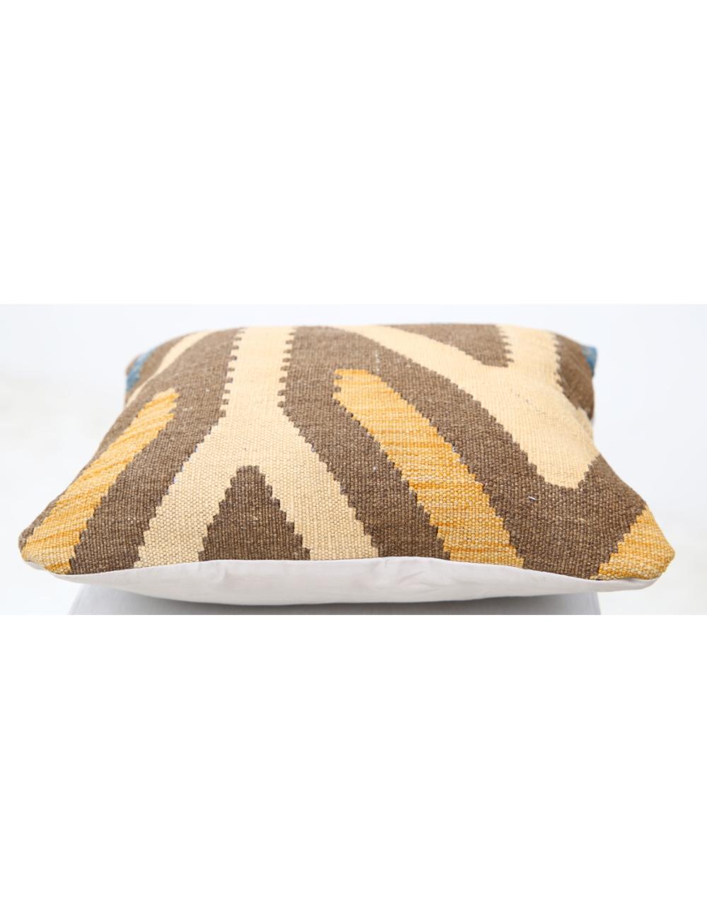 Hand Woven Tribal Multi Color Geometric Wool Pillow - 1'5'' x 1'5'' Arteverk Arteverk Rugs
