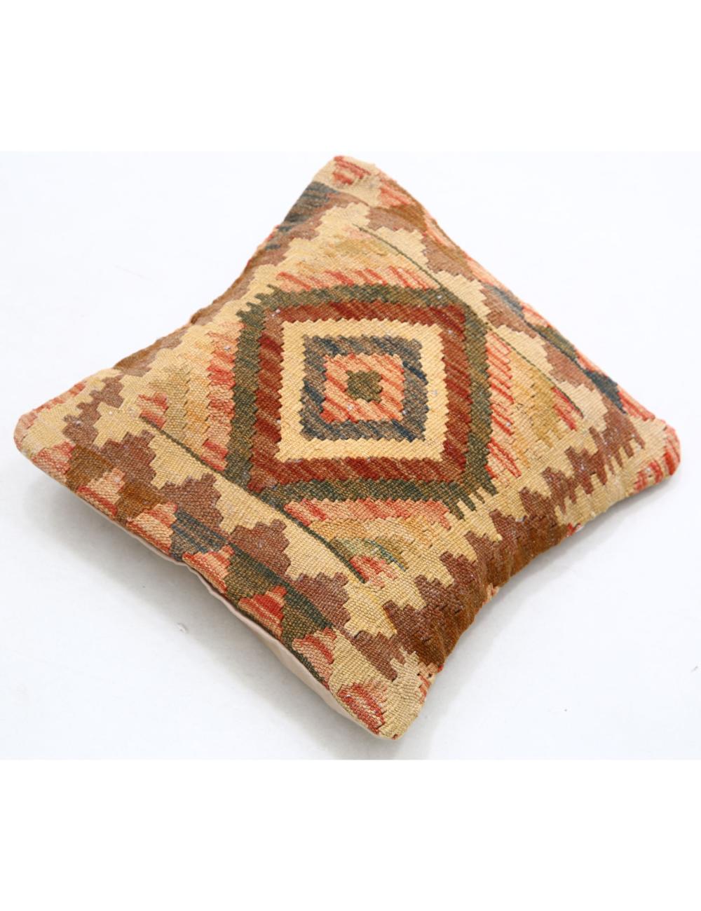 Hand Woven Tribal Multi Color Geometric Wool Pillow - 1'5'' x 1'5'' Arteverk Arteverk Rugs