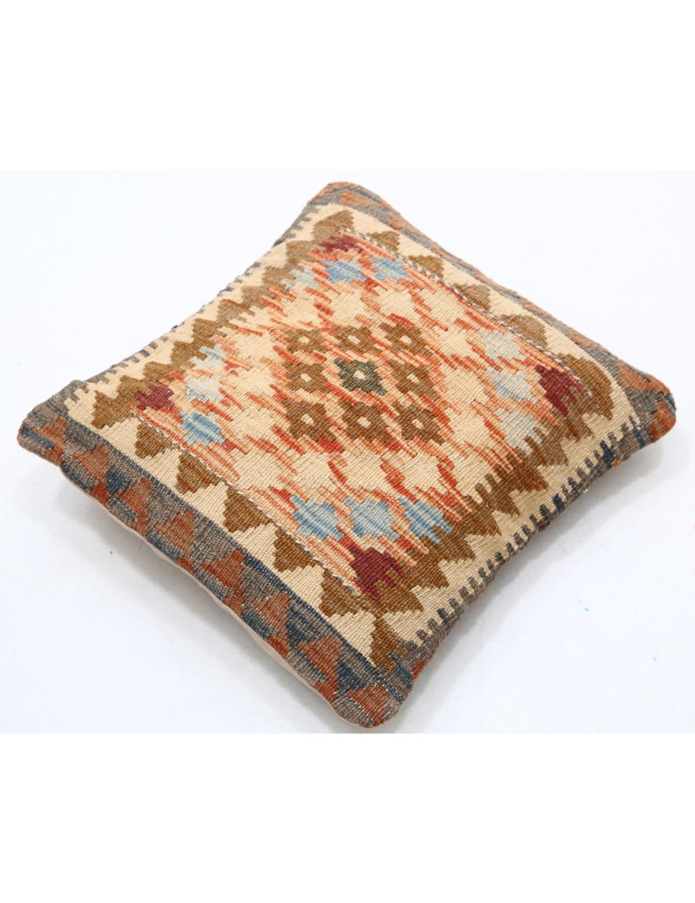 Hand Woven Tribal Multi Color Geometric Wool Pillow - 1'5'' x 1'5'' Arteverk Arteverk Rugs