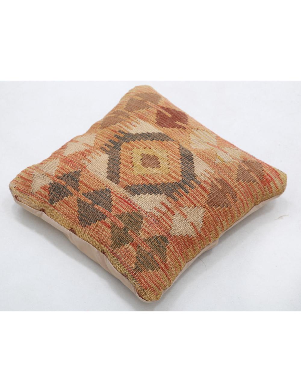 Hand Woven Tribal Multi Color Geometric Wool Pillow - 1'5'' x 1'5'' Arteverk Arteverk Rugs