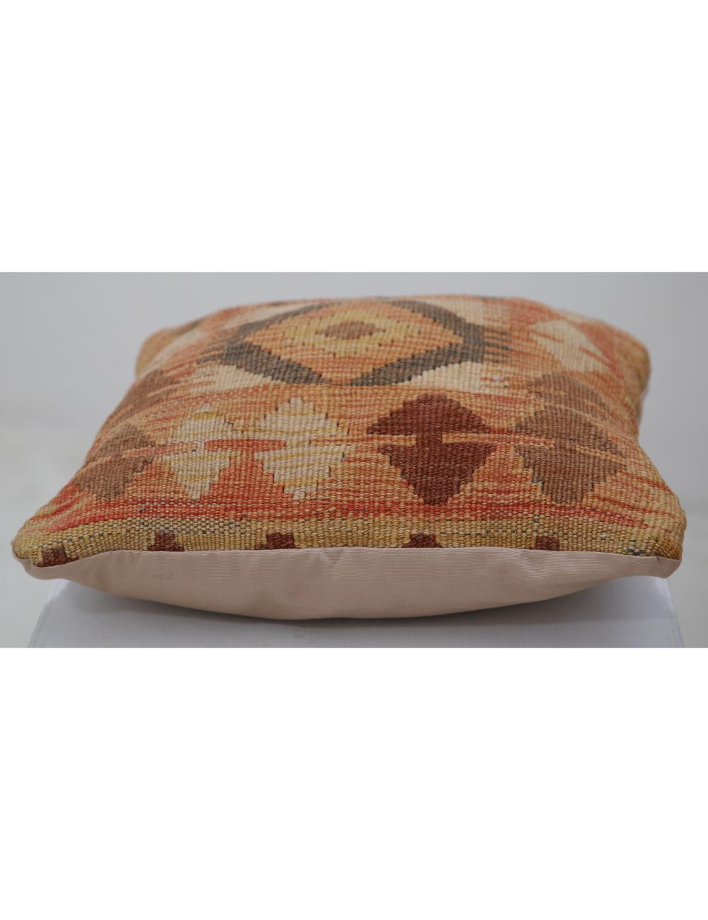 Hand Woven Tribal Multi Color Geometric Wool Pillow - 1'5'' x 1'5'' Arteverk Arteverk Rugs