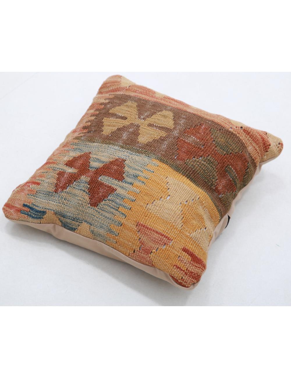 Hand Woven Tribal Multi Color Geometric Wool Pillow - 1'5'' x 1'5'' Arteverk Arteverk Rugs