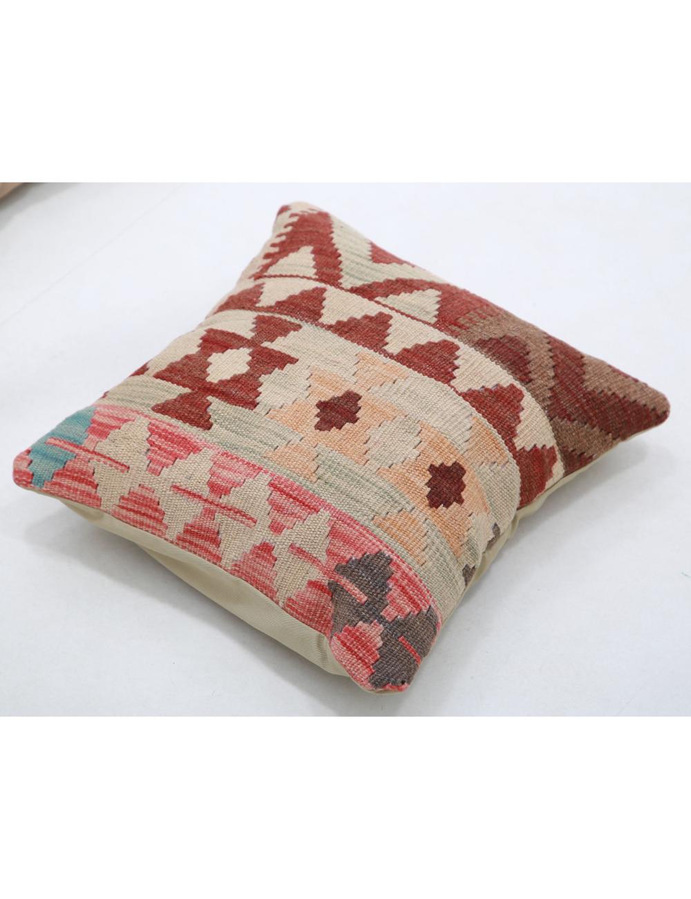 Hand Woven Tribal Multi Color Geometric Wool Pillow - 1'5'' x 1'5'' Arteverk Arteverk Rugs
