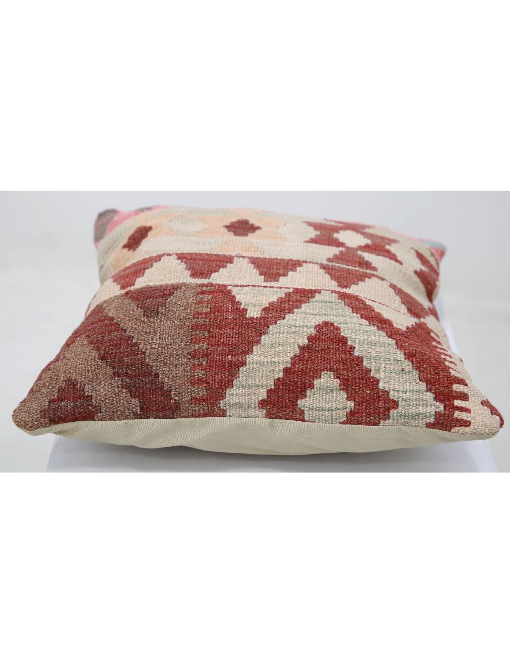 Hand Woven Tribal Multi Color Geometric Wool Pillow - 1'5'' x 1'5'' Arteverk Arteverk Rugs