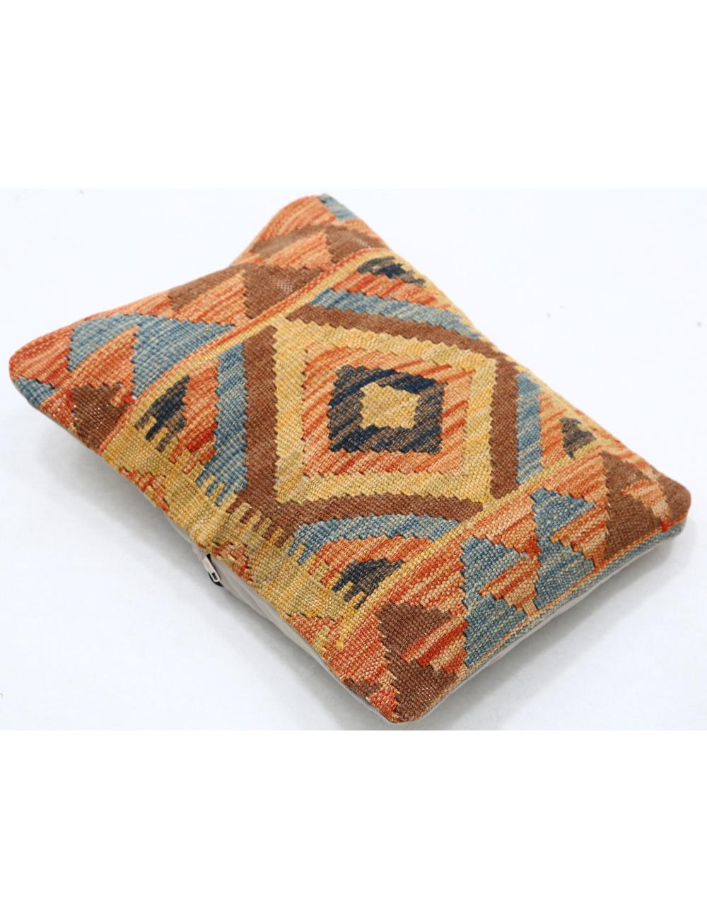 Hand Woven Tribal Multi Color Geometric Wool Pillow - 1'0'' x 1'5'' Arteverk Arteverk Rugs