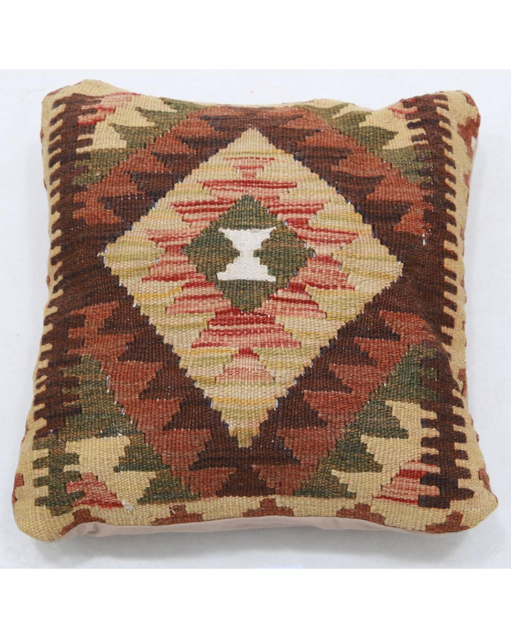 Hand Woven Tribal  Wool Pillow - 1'0'' x 1'0''