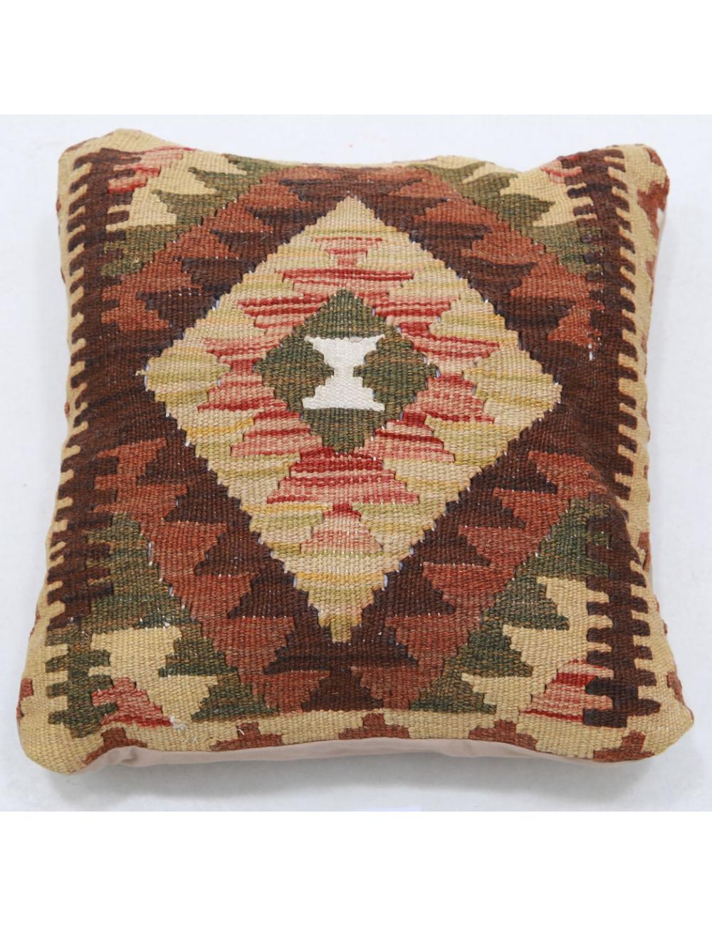 Hand Woven Tribal  Wool Pillow - 1'0'' x 1'0''