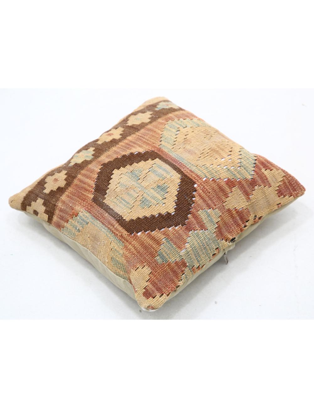 Hand Woven Tribal Multi Color Geometric Wool Pillow - 1'5'' x 1'5'' Arteverk Arteverk Rugs
