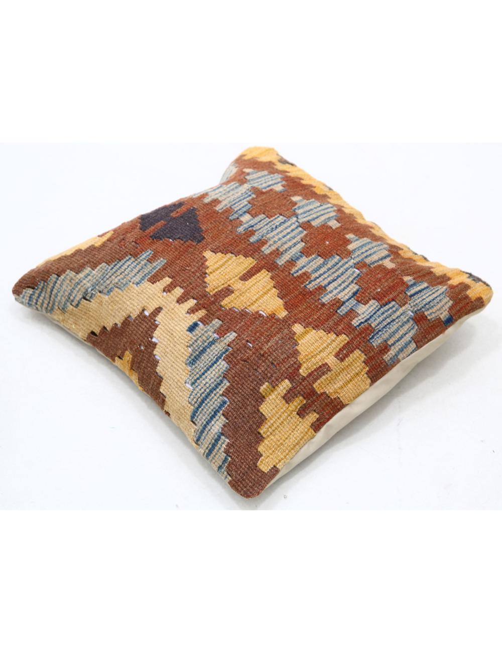 Hand Woven Tribal Multi Color Geometric Wool Pillow - 1'5'' x 1'5'' Arteverk Arteverk Rugs