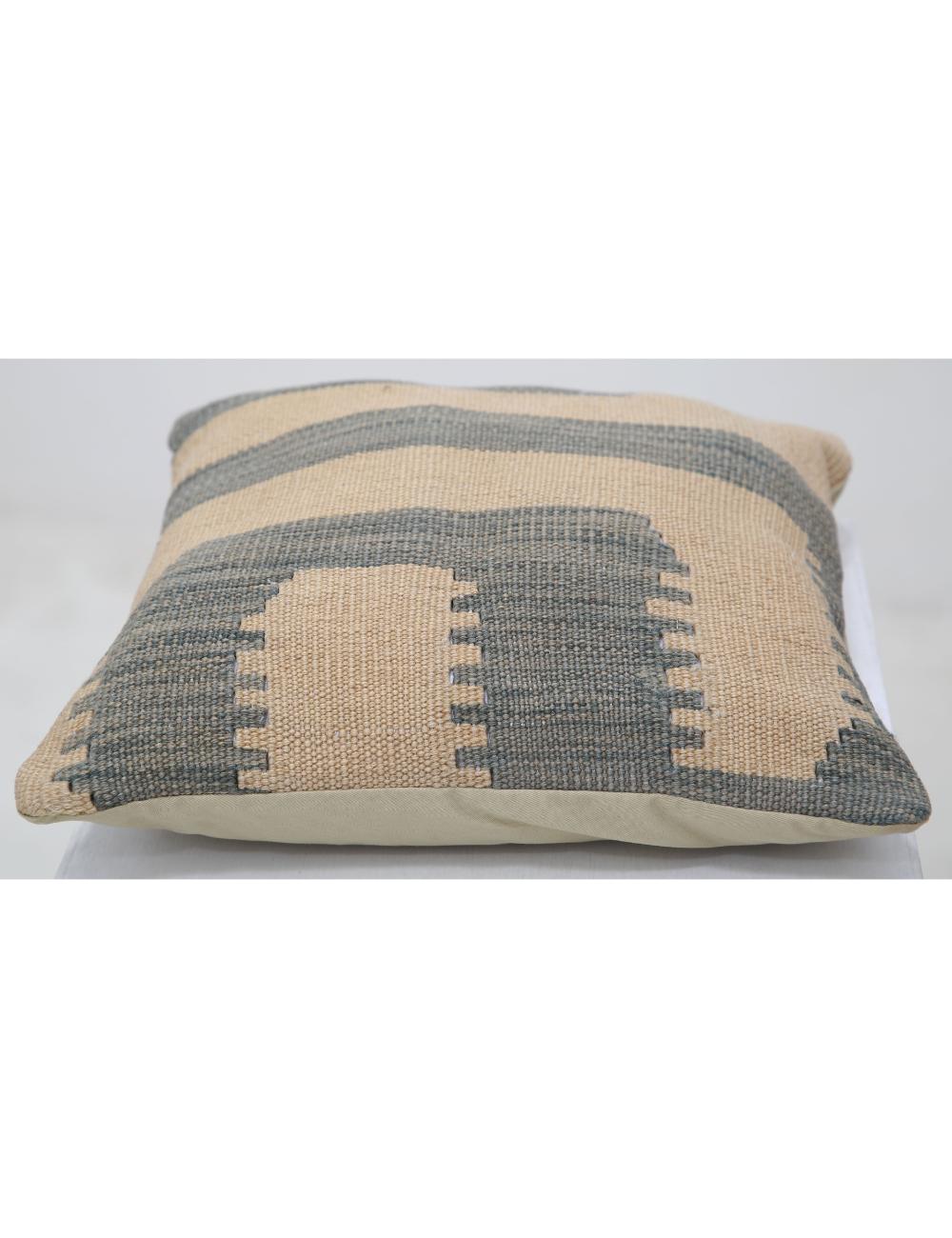 Hand Woven Tribal Multi Color Geometric Wool Pillow - 1'5'' x 1'5'' Arteverk Arteverk Rugs
