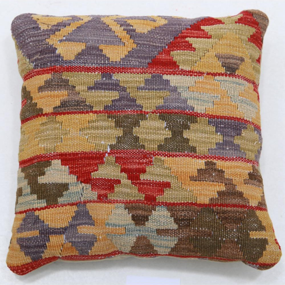 Hand Woven Tribal  Wool Pillow - 1'5'' x 1'5''