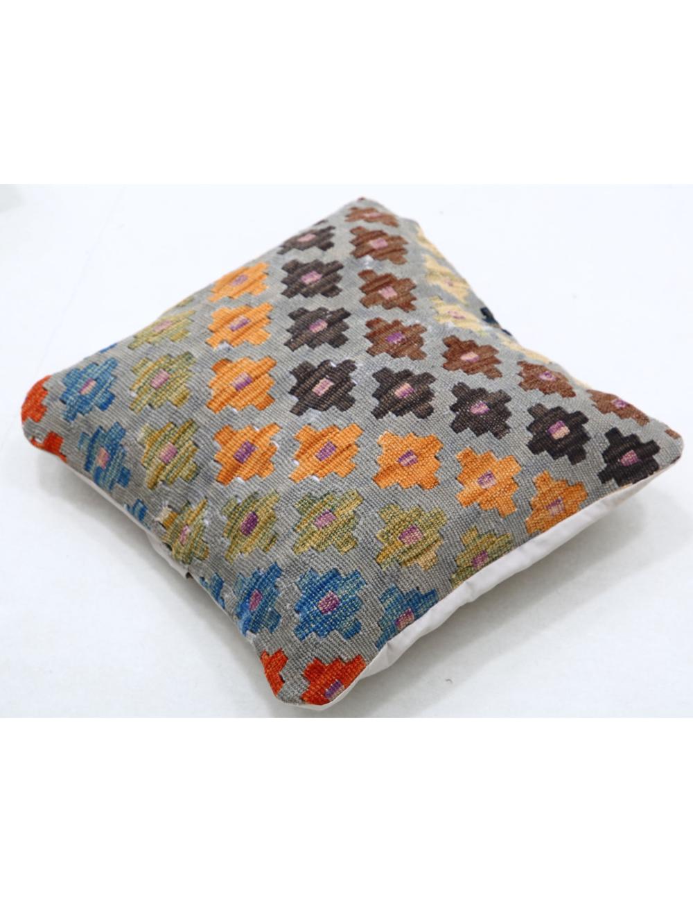 Hand Woven Tribal Multi Color Geometric Wool Pillow - 1'5'' x 1'5'' Arteverk Arteverk Rugs