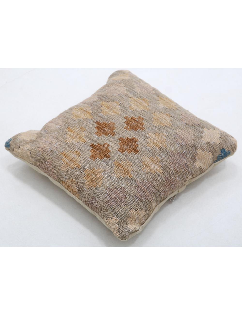 Hand Woven Tribal Multi Color Geometric Wool Pillow - 1'5'' x 1'5'' Arteverk Arteverk Rugs