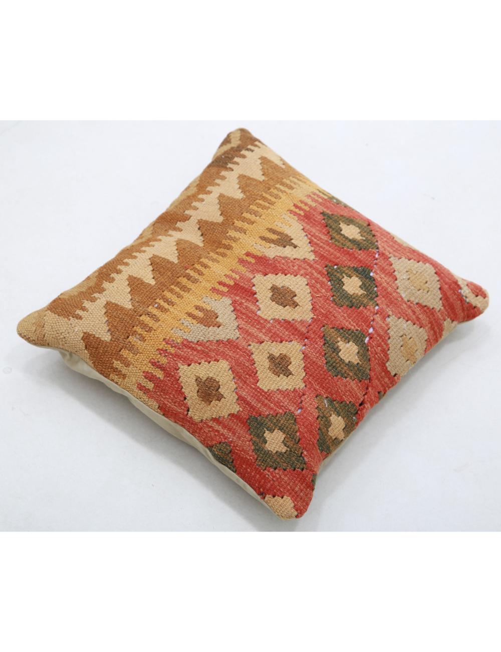 Hand Woven Tribal Multi Color Geometric Wool Pillow - 1'5'' x 1'5'' Arteverk Arteverk Rugs