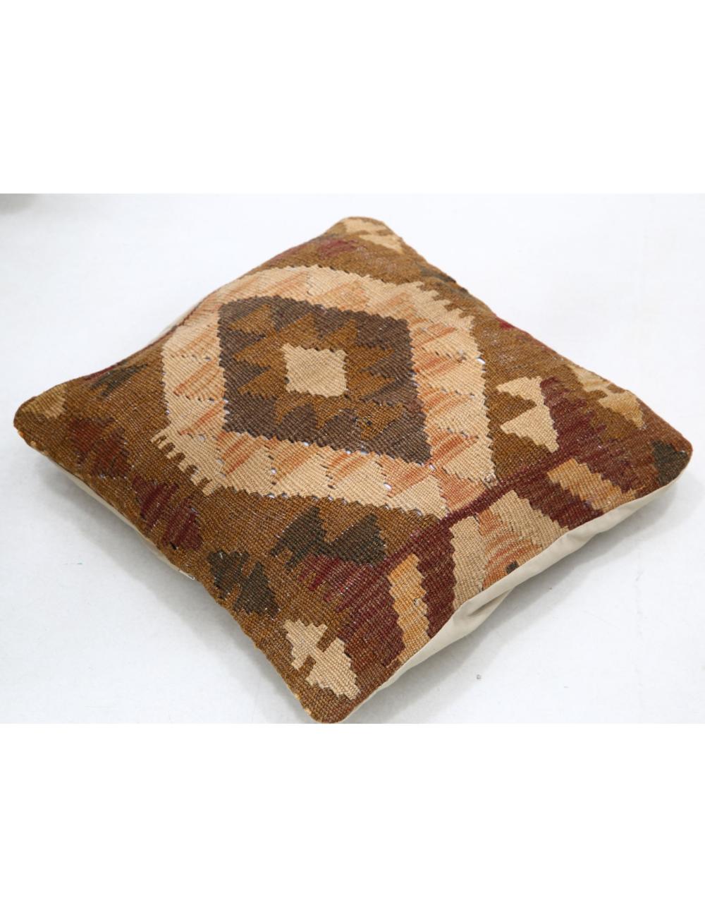 Hand Woven Tribal Multi Color Geometric Wool Pillow - 1'5'' x 1'5'' Arteverk Arteverk Rugs