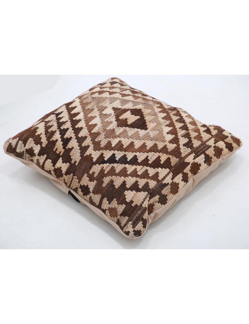 Hand Woven Tribal Multi Color Geometric Wool Pillow - 1'5'' x 1'5'' Arteverk Arteverk Rugs