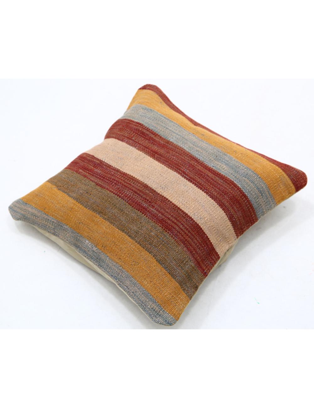 Hand Woven Tribal Multi Color Geometric Wool Pillow - 1'5'' x 1'5'' Arteverk Arteverk Rugs