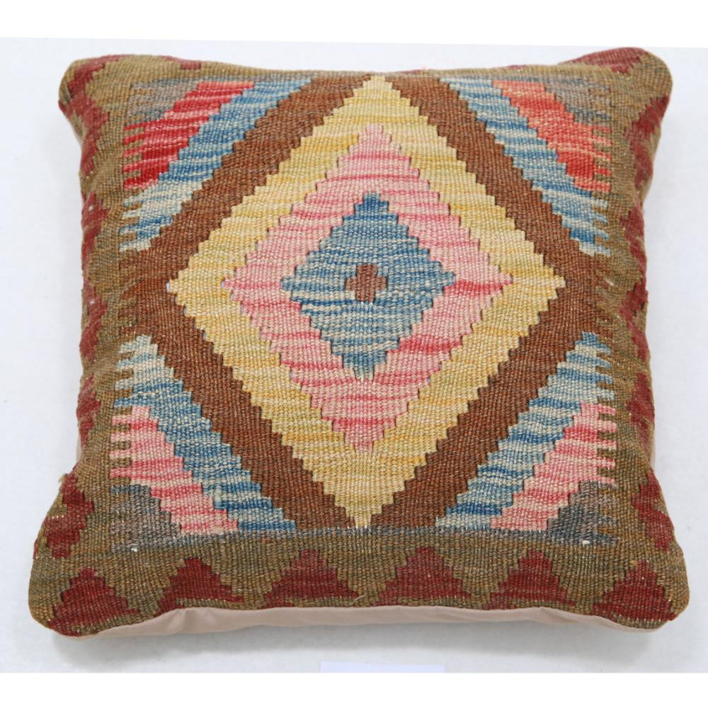 Hand Woven Tribal  Wool Pillow - 1'5'' x 1'5''