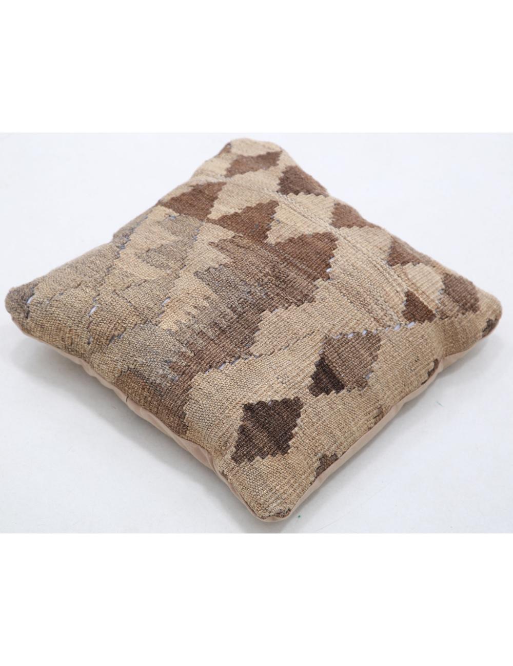 Hand Woven Tribal Multi Color Geometric Wool Pillow - 1'5'' x 1'5'' Arteverk Arteverk Rugs