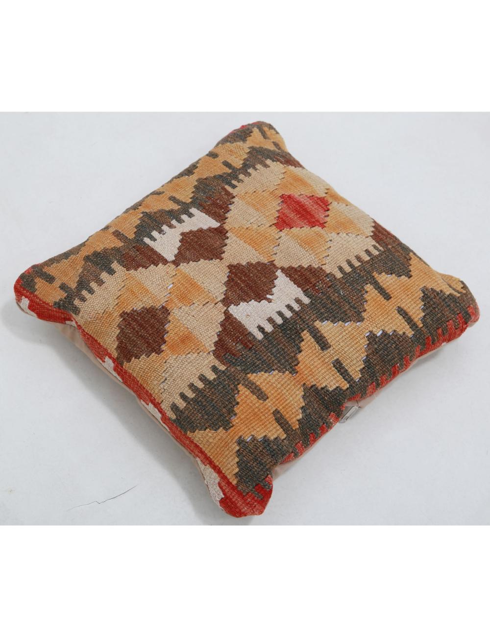 Hand Woven Tribal Multi Color Geometric Wool Pillow - 1'5'' x 1'5'' Arteverk Arteverk Rugs