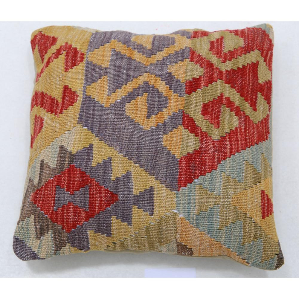 Hand Woven Tribal  Wool Pillow - 1'5'' x 1'5''