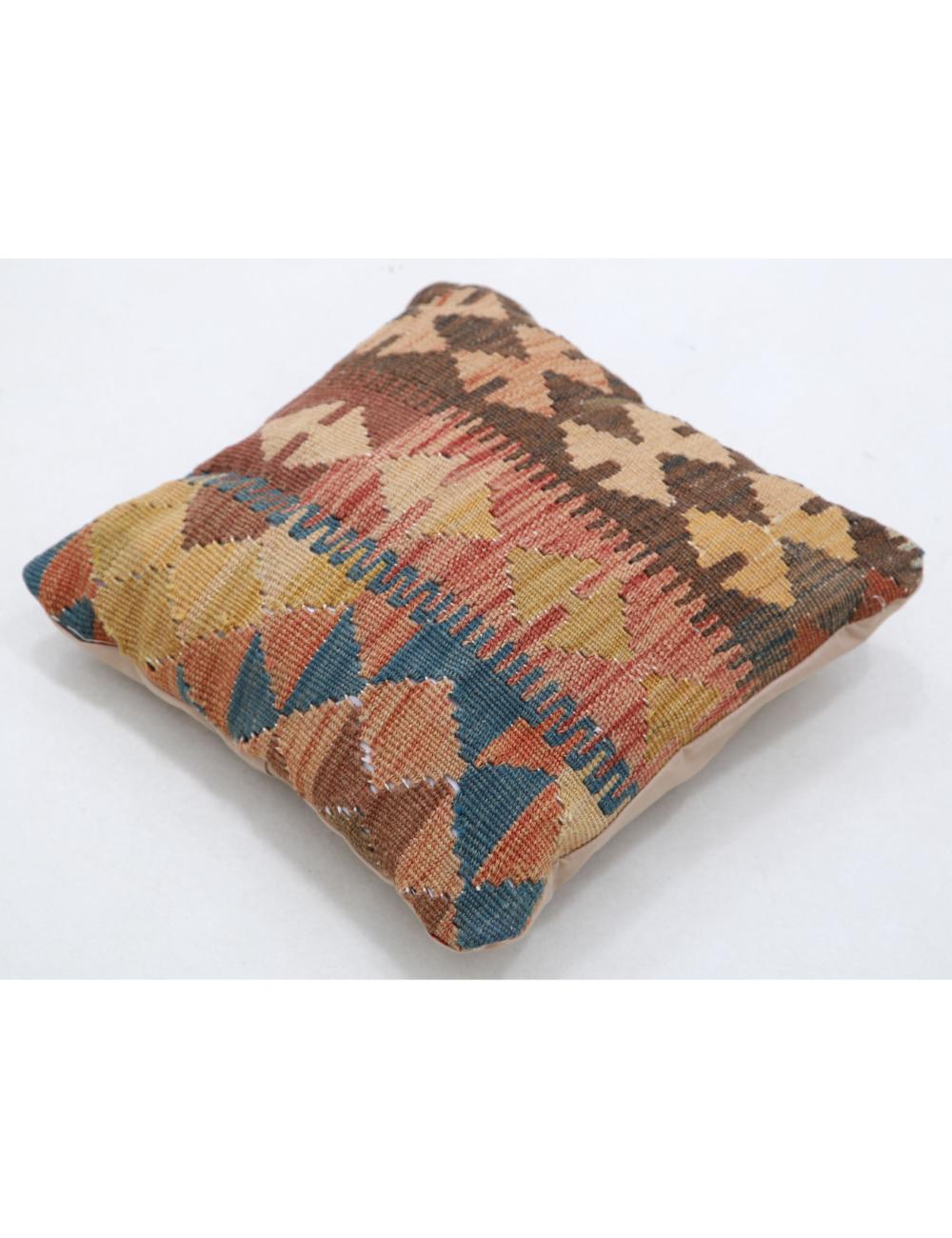 Hand Woven Tribal Multi Color Geometric Wool Pillow - 1'5'' x 1'5'' Arteverk Arteverk Rugs