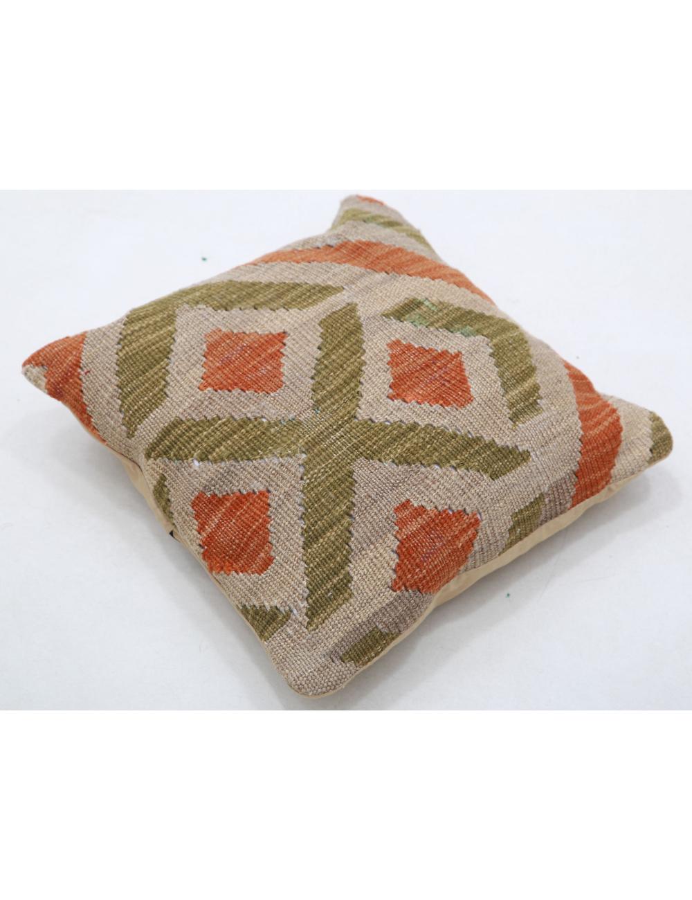 Hand Woven Tribal Multi Color Geometric Wool Pillow - 1'0'' x 1'0'' Arteverk Arteverk Rugs