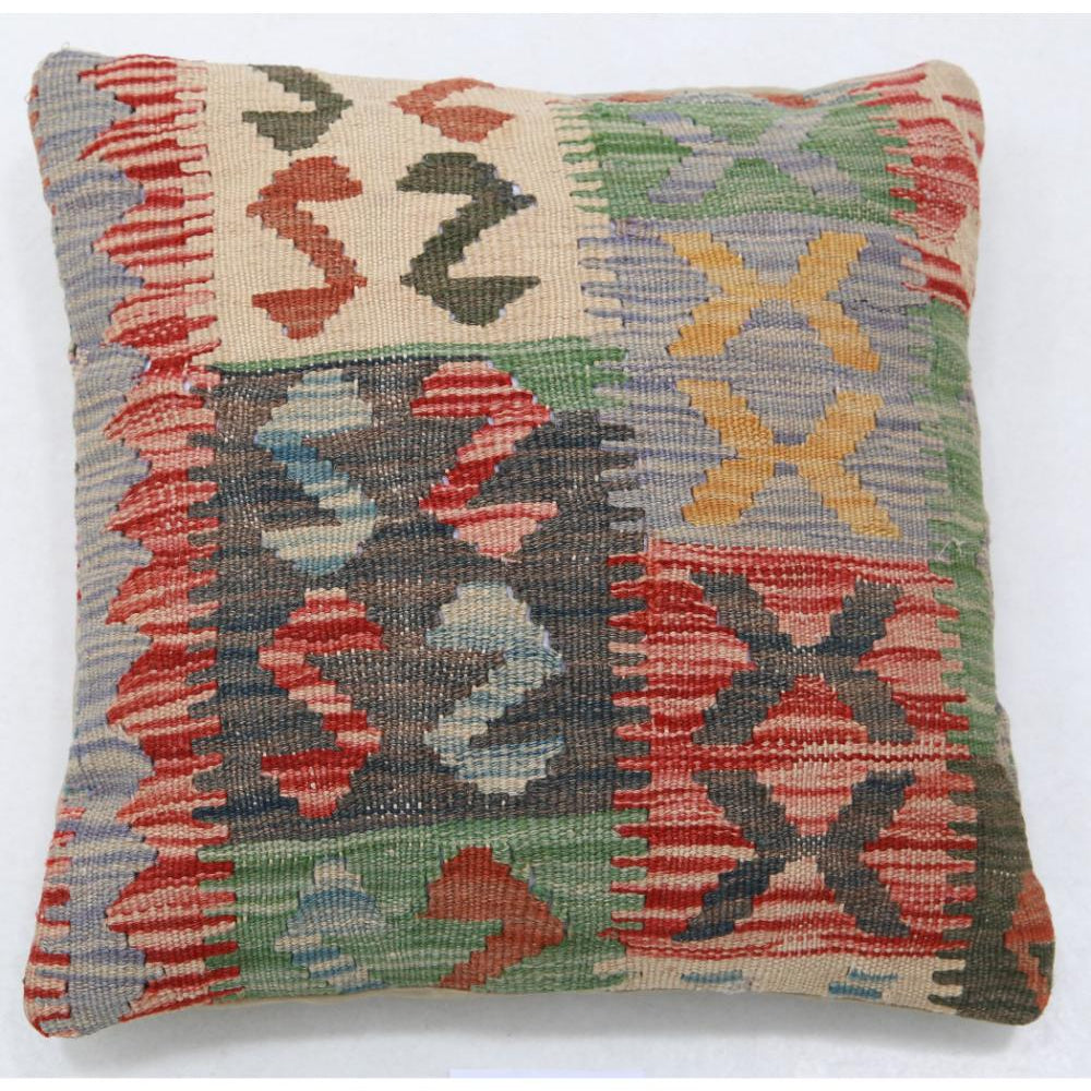 Hand Woven Tribal  Wool Pillow - 1'5'' x 1'5''