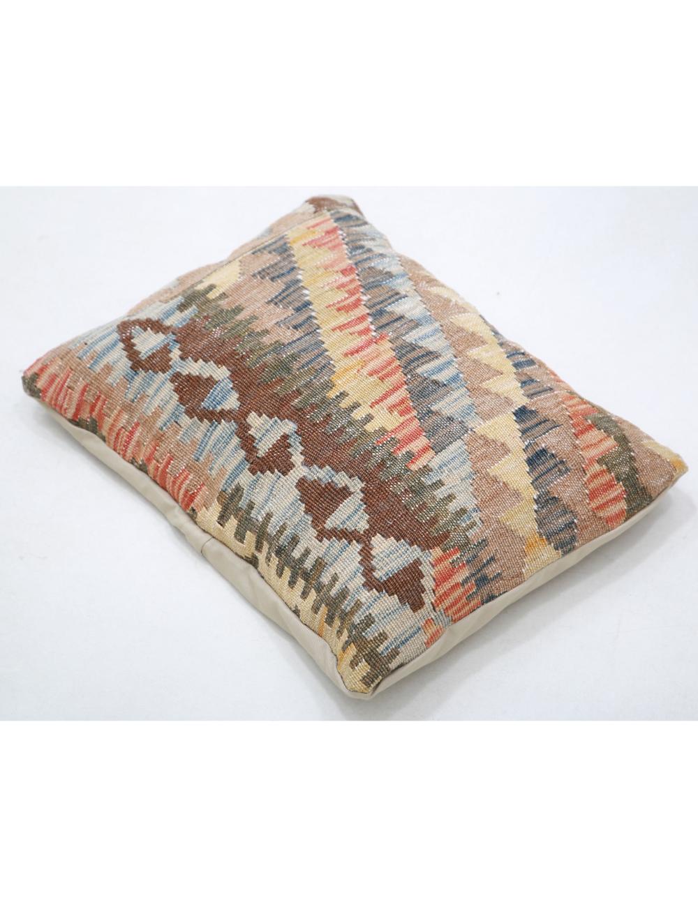 Hand Woven Tribal Multi Color Geometric Wool Pillow - 1'0'' x 1'5'' Arteverk Arteverk Rugs
