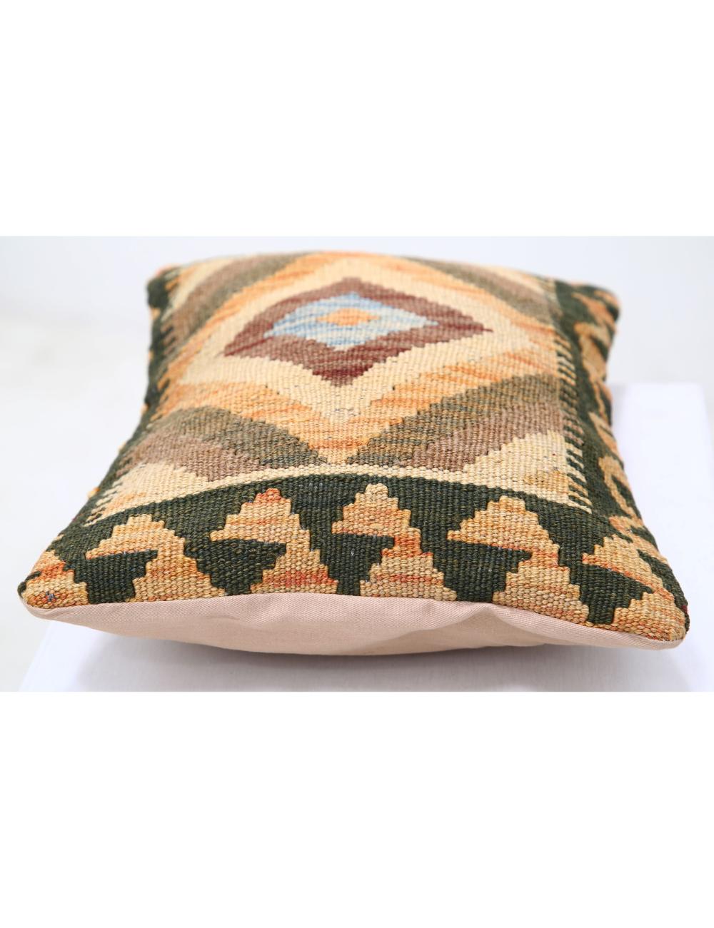 Hand Woven Tribal Multi Color Geometric Wool Pillow - 1'0'' x 1'5'' Arteverk Arteverk Rugs