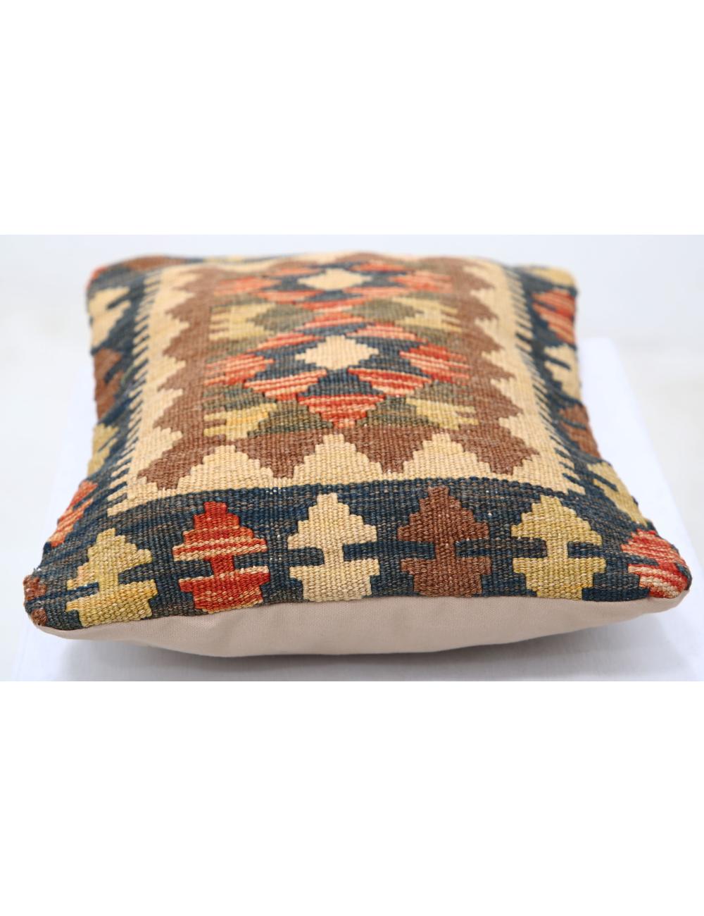 Hand Woven Tribal Multi Color Geometric Wool Pillow - 1'0'' x 1'5'' Arteverk Arteverk Rugs