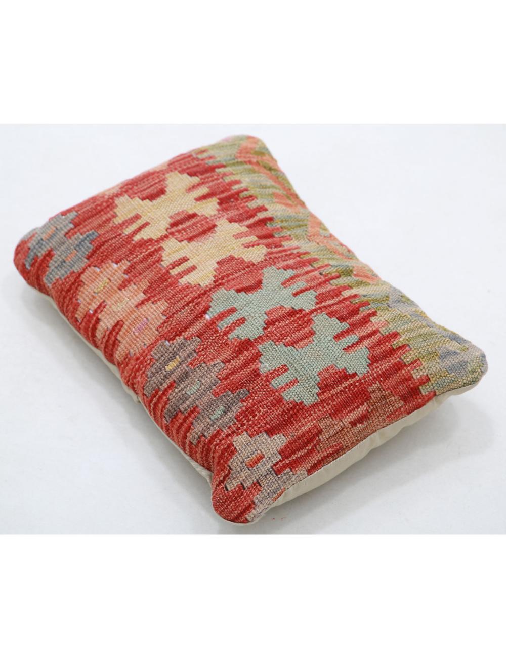 Hand Woven Tribal Multi Color Geometric Wool Pillow - 1'0'' x 1'5'' Arteverk Arteverk Rugs
