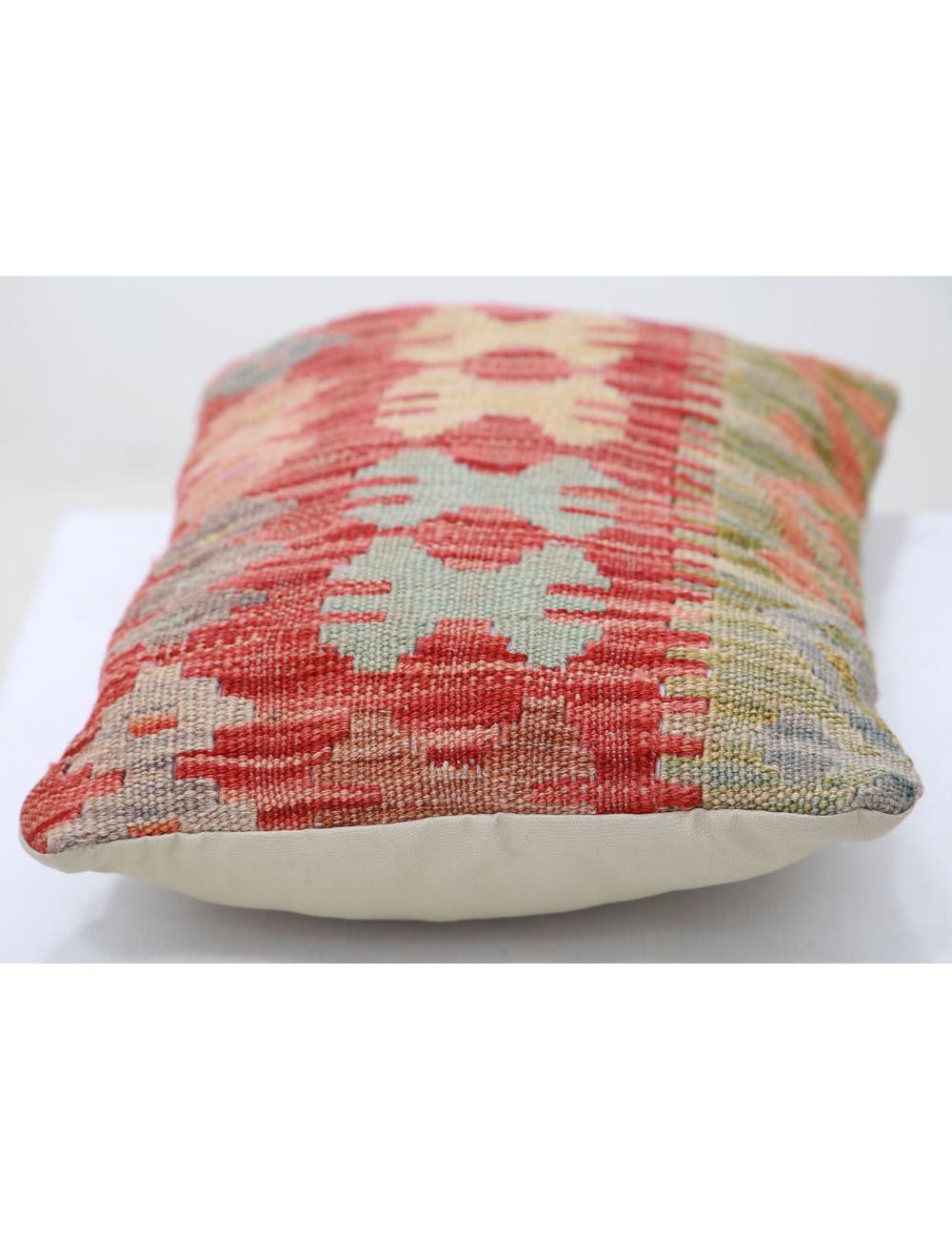 Hand Woven Tribal Multi Color Geometric Wool Pillow - 1'0'' x 1'5'' Arteverk Arteverk Rugs