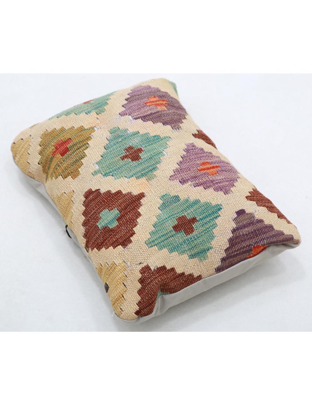 Hand Woven Tribal Multi Color Geometric Wool Pillow - 1'0'' x 1'5'' Arteverk Arteverk Rugs