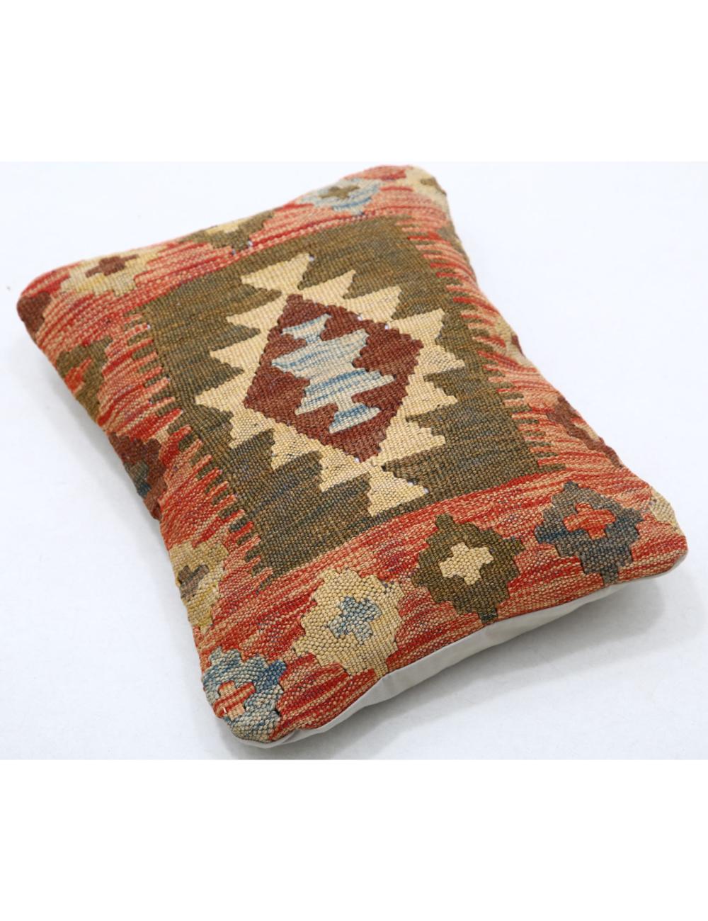 Hand Woven Tribal Multi Color Geometric Wool Pillow - 1'0'' x 1'5'' Arteverk Arteverk Rugs