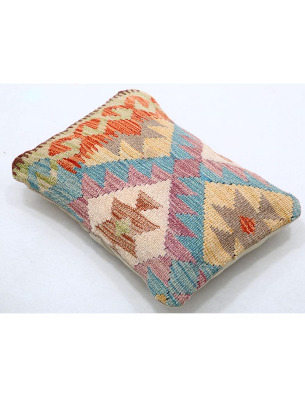 Hand Woven Tribal Multi Color Geometric Wool Pillow - 1'0'' x 1'5'' Arteverk Arteverk Rugs