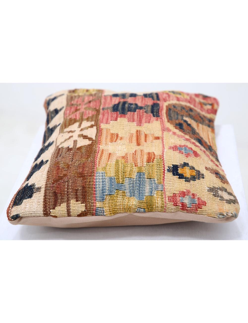 Hand Woven Tribal Multi Color Geometric Wool Pillow - 1'0'' x 1'5'' Arteverk Arteverk Rugs