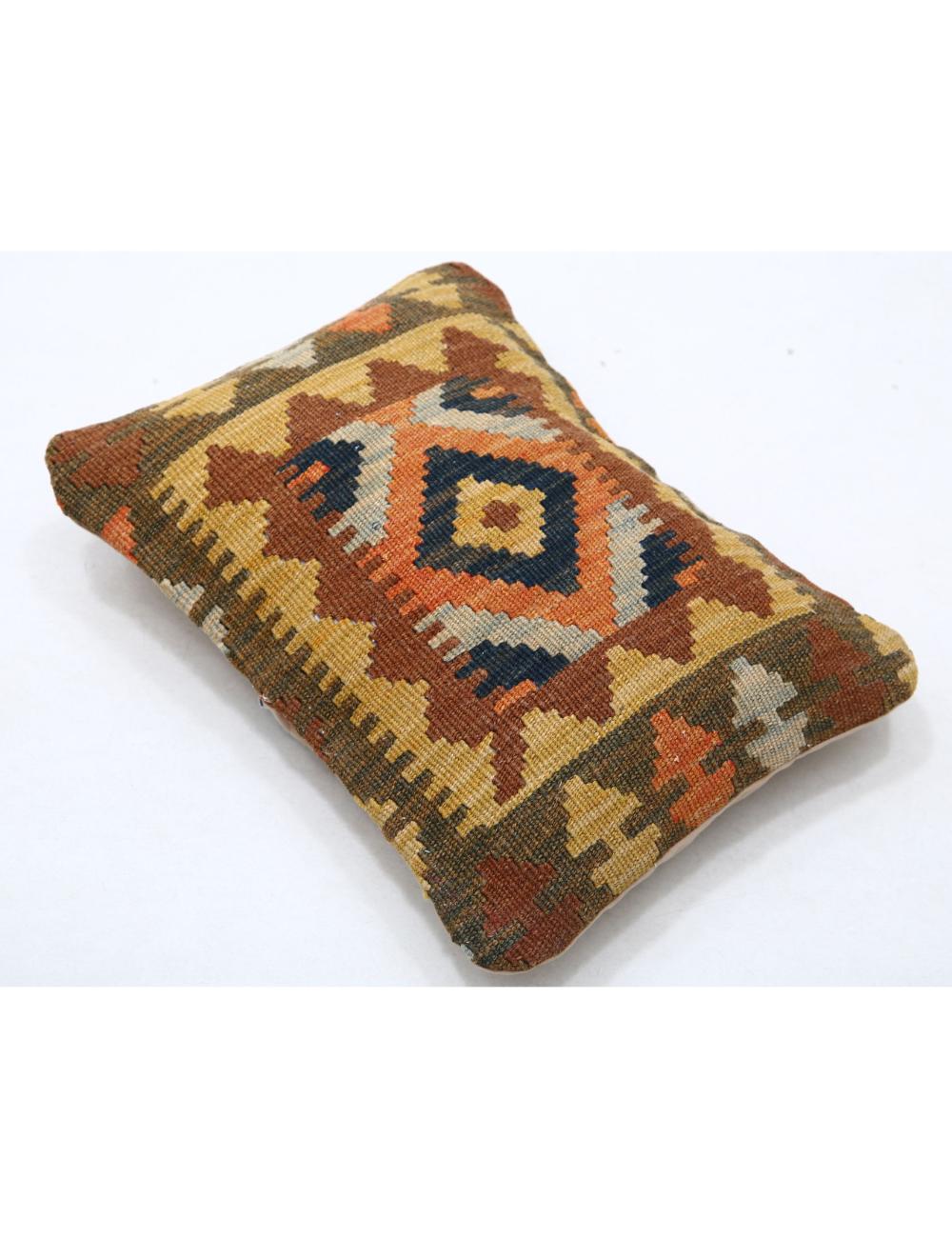 Hand Woven Tribal Multi Color Geometric Wool Pillow - 1'0'' x 1'5'' Arteverk Arteverk Rugs